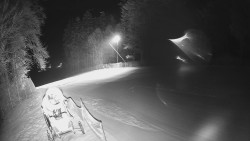 Prostřední část sjezdovky a snowpark