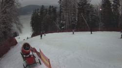 Prostřední část sjezdovky a snowpark