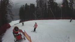 Prostřední část sjezdovky a snowpark