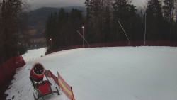 Prostřední část sjezdovky a snowpark