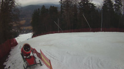 Prostřední část sjezdovky a snowpark