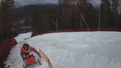 Prostřední část sjezdovky a snowpark