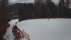 Prostřední část sjezdovky a snowpark