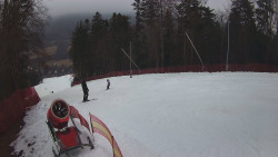 Prostřední část sjezdovky a snowpark