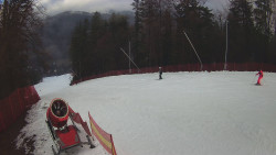 Prostřední část sjezdovky a snowpark