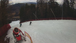 Prostřední část sjezdovky a snowpark