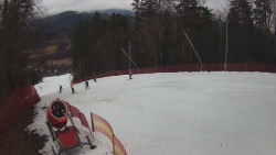 Prostřední část sjezdovky a snowpark