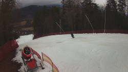 Prostřední část sjezdovky a snowpark