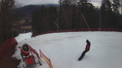 Prostřední část sjezdovky a snowpark