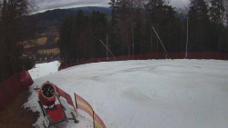 Prostřední část sjezdovky a snowpark