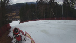 Prostřední část sjezdovky a snowpark