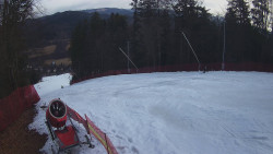 Prostřední část sjezdovky a snowpark