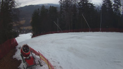 Prostřední část sjezdovky a snowpark