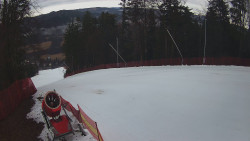 Prostřední část sjezdovky a snowpark