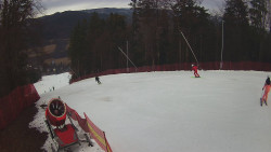 Prostřední část sjezdovky a snowpark