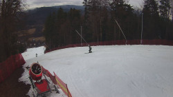 Prostřední část sjezdovky a snowpark