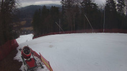 Prostřední část sjezdovky a snowpark