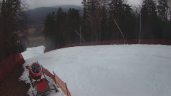 Prostřední část sjezdovky a snowpark