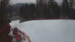 Prostřední část sjezdovky a snowpark