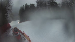 Prostřední část sjezdovky a snowpark