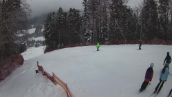 Prostřední část sjezdovky a snowpark