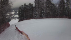 Prostřední část sjezdovky a snowpark