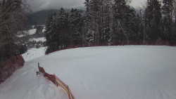 Prostřední část sjezdovky a snowpark