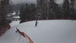 Prostřední část sjezdovky a snowpark