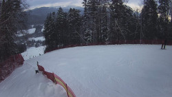 Prostřední část sjezdovky a snowpark