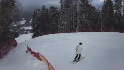 Prostřední část sjezdovky a snowpark