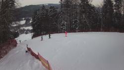 Prostřední část sjezdovky a snowpark