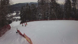 Prostřední část sjezdovky a snowpark