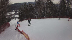 Prostřední část sjezdovky a snowpark