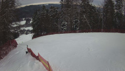 Prostřední část sjezdovky a snowpark