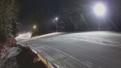 Prostřední část sjezdovky a snowpark