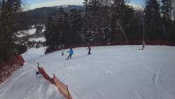Prostřední část sjezdovky a snowpark