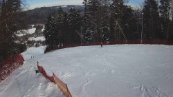 Prostřední část sjezdovky a snowpark