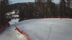 Prostřední část sjezdovky a snowpark