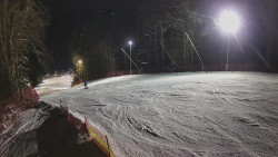 Prostřední část sjezdovky a snowpark
