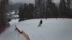 Prostřední část sjezdovky a snowpark