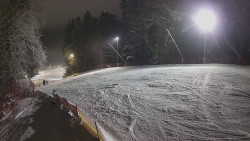 Prostřední část sjezdovky a snowpark