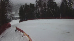 Prostřední část sjezdovky a snowpark