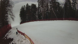 Prostřední část sjezdovky a snowpark