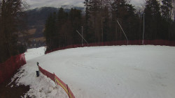 Prostřední část sjezdovky a snowpark