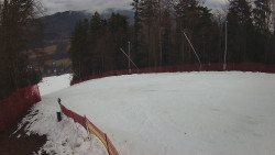 Prostřední část sjezdovky a snowpark