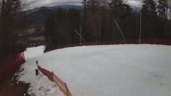 Prostřední část sjezdovky a snowpark