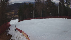 Prostřední část sjezdovky a snowpark
