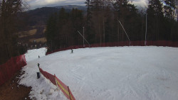 Prostřední část sjezdovky a snowpark
