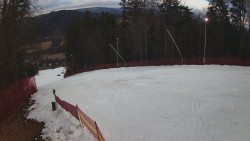 Prostřední část sjezdovky a snowpark
