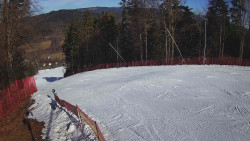 Prostřední část sjezdovky a snowpark